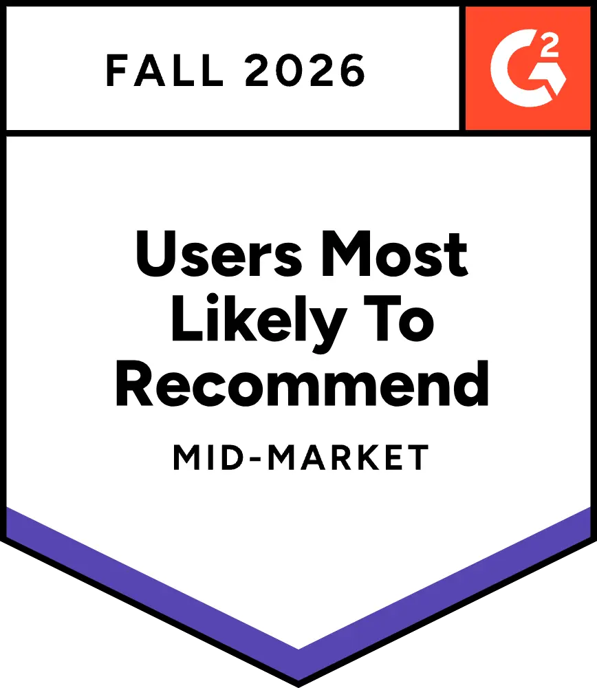 G2 Fall 2026 Users Most Likely To Recommend