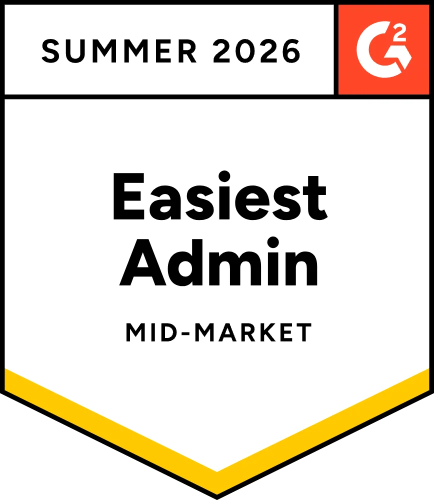 G2 Summer 2026 Easiest Admin Mid-Market