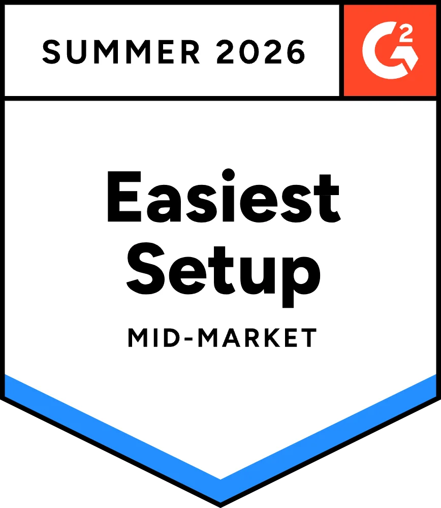 G2 Summer 2026 Easiest Setup Mid-Market